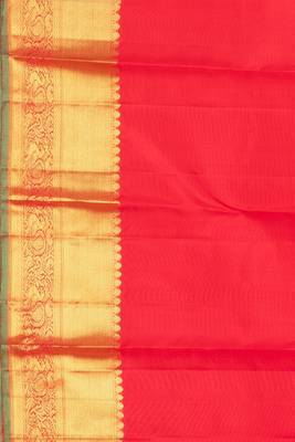Vermillion red pure kanjivaram silk saree 4