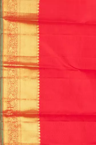 Vermillion red pure kanjivaram silk saree