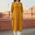 Yellow  embroidered rayon kurta set