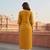 Yellow  embroidered rayon kurta set