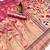 rani pink tissue paithani silk saree with zari weave