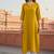 Yellow embroidered rayon kurta set