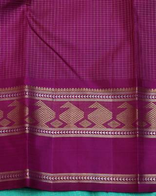 Aqua green pure zari kanchipuram silk saree 4