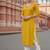 Yellow embroidered rayon kurta set