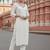 White embroidered rayon kurta set