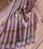 Lavender tissue pure zari kanjivaram silk saree