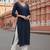 Navy embroidered rayon kurta set