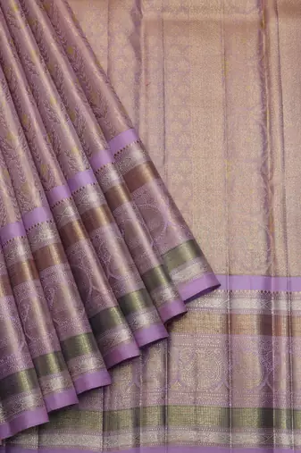 Lavender tissue pure zari kanjivaram silk saree
