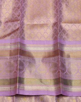Lavender tissue pure zari kanjivaram silk saree 4