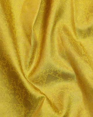 Yellow and lavender pure zari silk saree 3