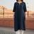 Navy embroidered rayon kurta set