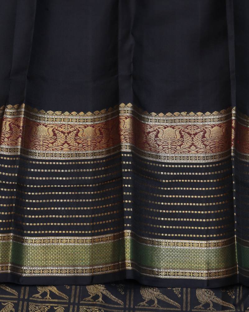 Black pure zari silk saree