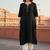 Black embroidered rayon kurta set