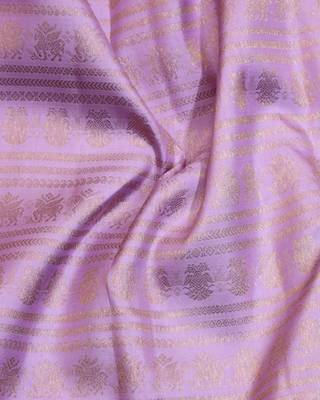 Lavender and cream pure zari silk saree 3