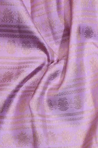 Lavender and cream pure zari silk saree