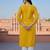 Yellow embroidered rayon kurta set