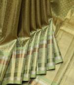 Pear green tissue pure zari kanjivaram silk saree