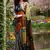 multicolor  printed saree with blouse
