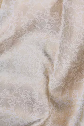Off white and grey pure zari kanjivaram silk saree