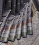 Grey pure kanchipuram silk saree