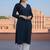 Navy  embroidered rayon kurta set