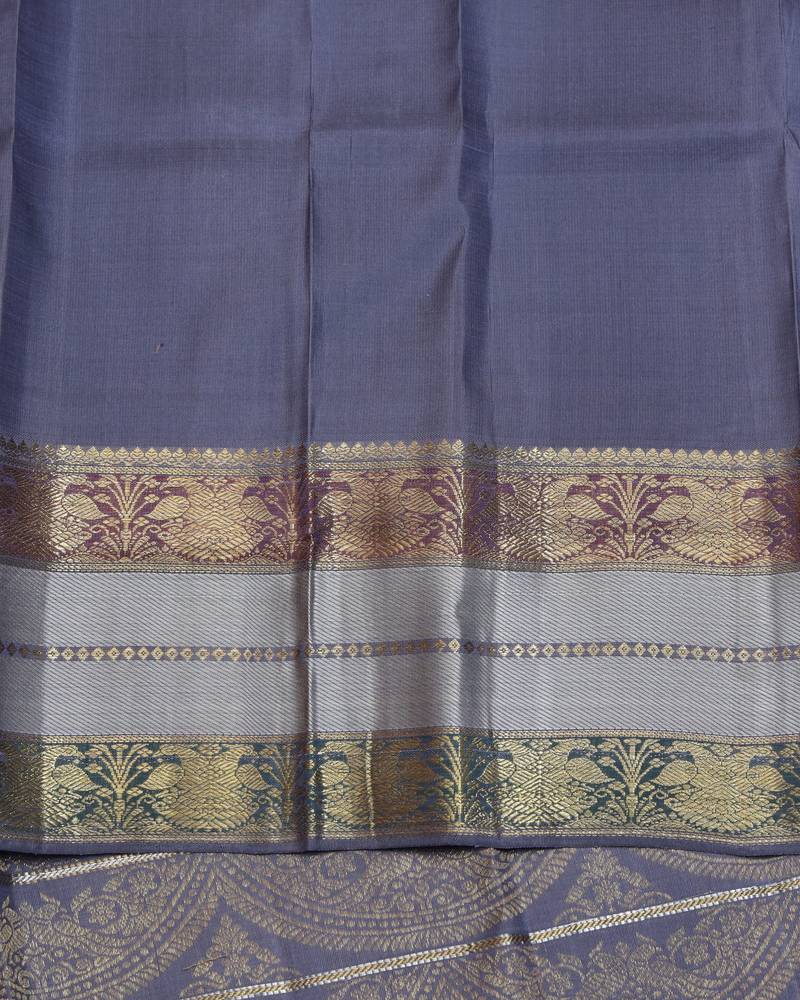 Grey pure kanchipuram silk saree