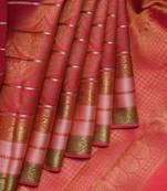 Dual tone tomato red pattu saree