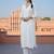 White  embroidered rayon kurta set
