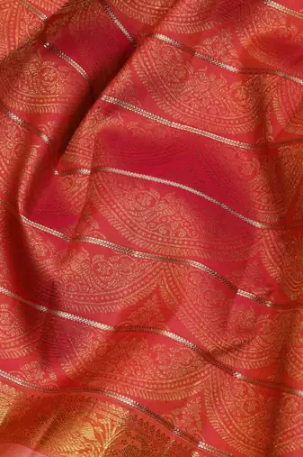 Dual tone tomato red pattu saree