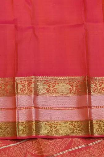Dual tone tomato red pattu saree