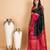 Black and crimson red pure soft silk saree