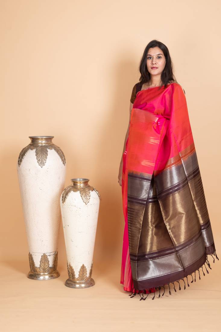 Dual tone pink and bean dates brown