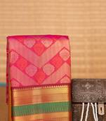 Dual tone pink and maroon soft silk saree