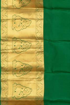 Midnight blue and forest green pure kanjivaram silk saree 4