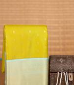 Lime green and pastel green soft silk saree