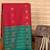Cherry red and green korvai semi silk saree