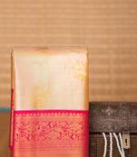 Golden orange and pink tissue silk saree