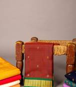 Brown and green silk saree