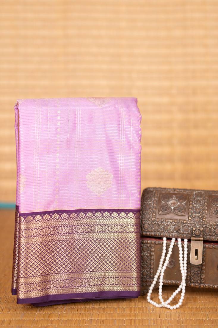 Lavender and palatinate purple kanchi soft silk saree
