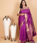 Violet kanjivaram pattu saree