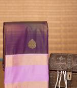 Palatinate purple and lavender retta patta border soft silk saree