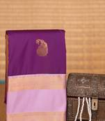 Orchid purple and lavender retta patta border semi silk saree