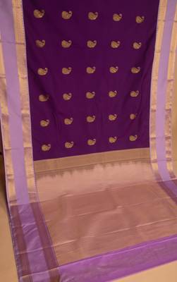 Orchid purple and lavender retta patta border semi silk saree 2