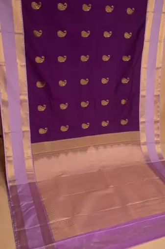 Orchid purple and lavender retta patta border semi silk saree