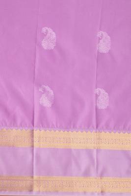 Orchid purple and lavender retta patta border semi silk saree 3