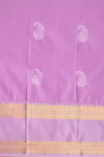 Orchid purple and lavender retta patta border semi silk saree