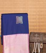 Royal blue and lavender semi silk saree