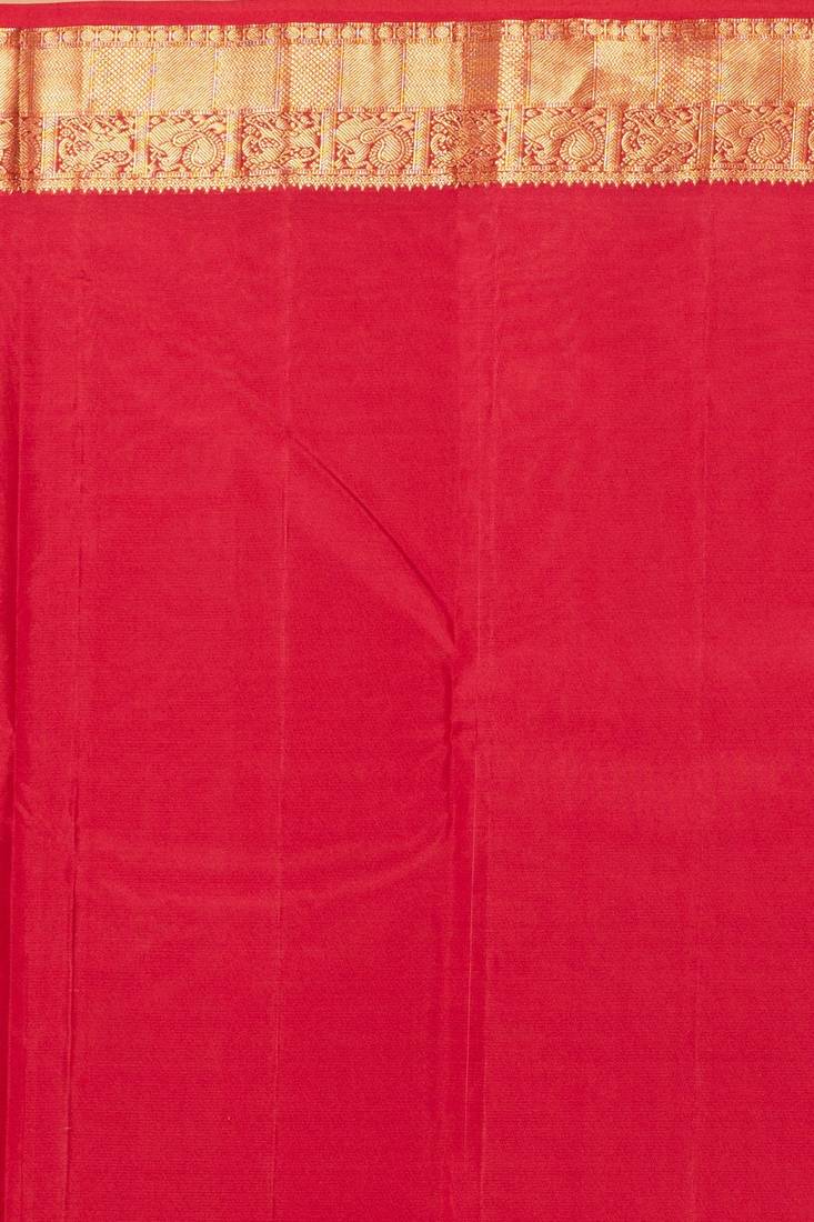 Dual tone red and apple red pure kanjivaram silk saree