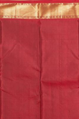 Golden yellow and apple red pure kanjivaram silk saree 4