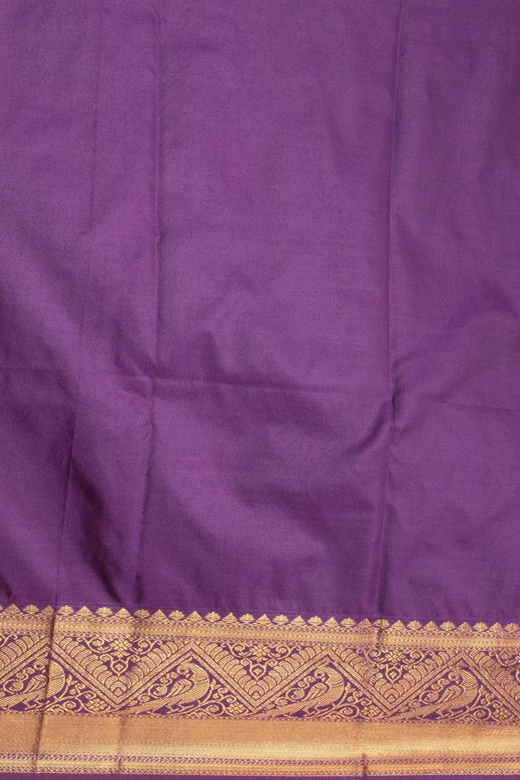 Peacock blue  and true purple kanchi soft silk saree